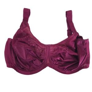 Elomi Cate Full Coverage Underwire Bra Berry Wine Embroidered EL4030BEY US 36K